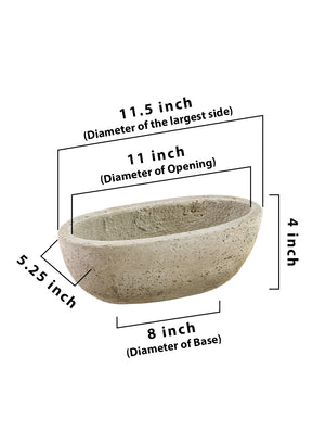 Beige Cement Oval Planter