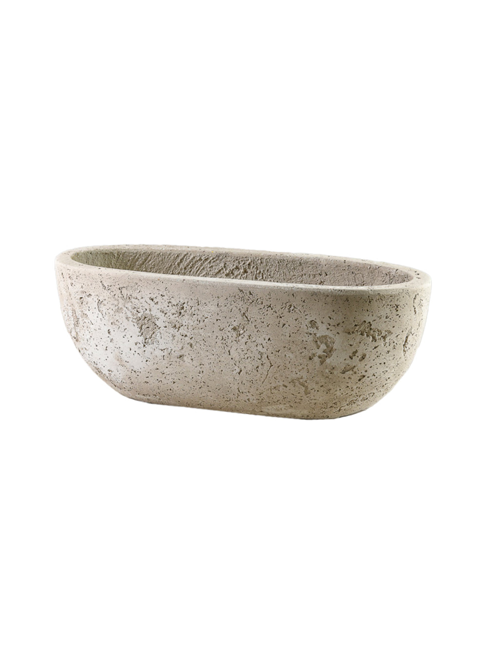 Beige Cement Oval Planter