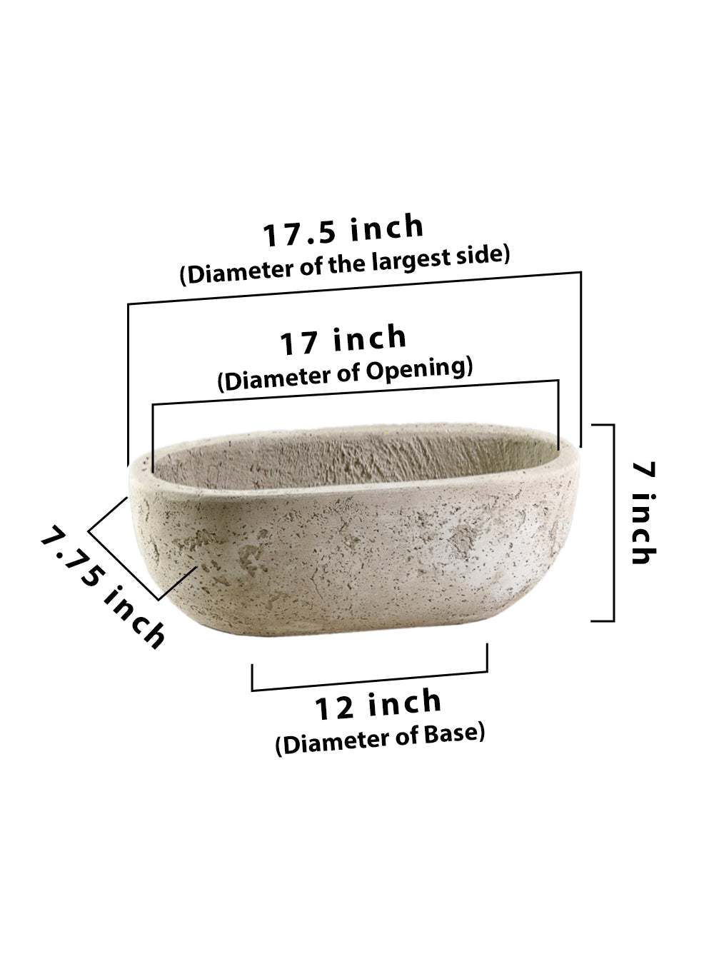 Beige Cement Oval Planter