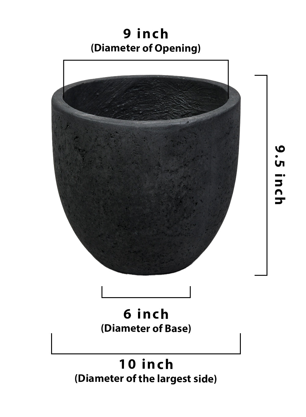 Charcoal Black Cement Planter Pot