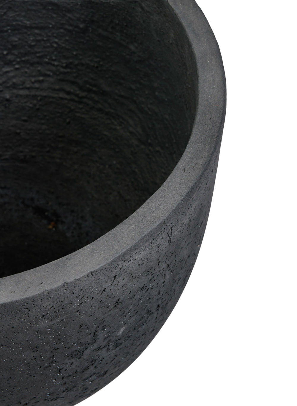 Charcoal Black Cement Bowl Planter