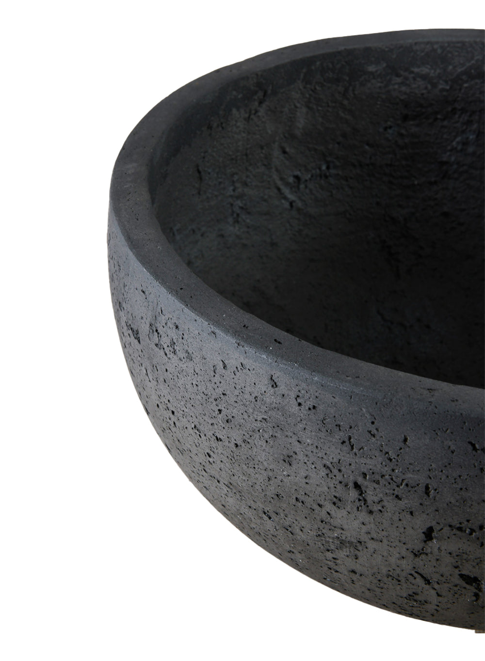 Charcoal Black Cement Bowl Planter