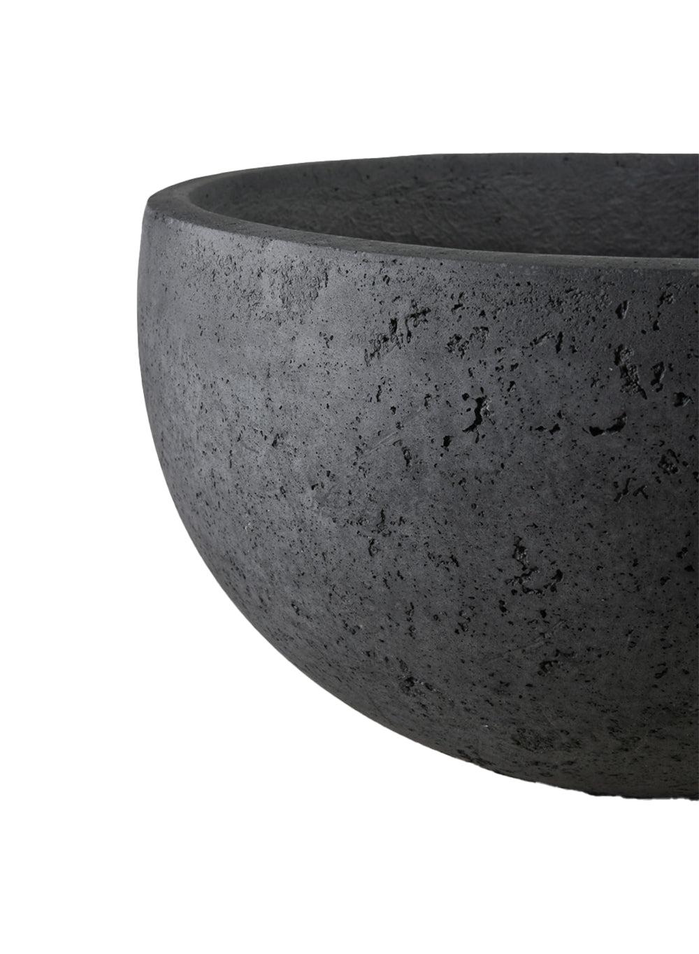 Charcoal Black Cement Bowl Planter