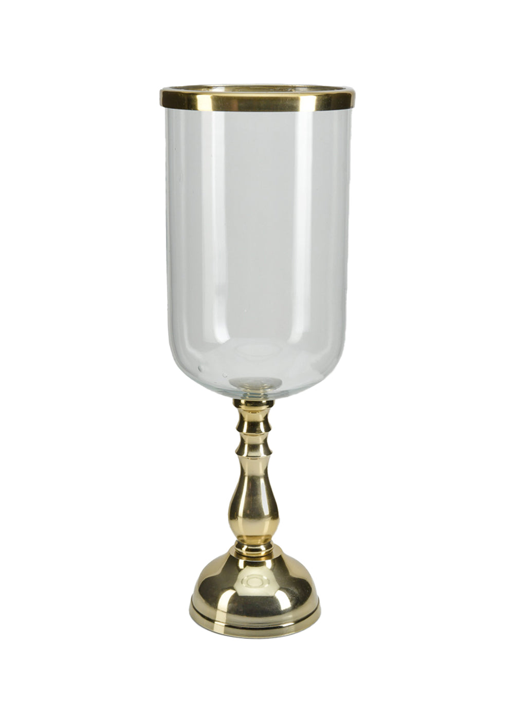 14.5" Gold-Rimmed Pedestal Hurricane