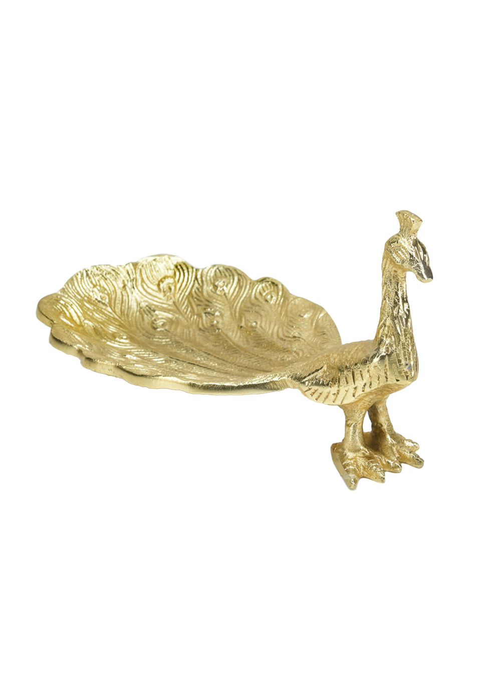 9" Gold Aluminum Peacock Tray