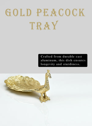 9" Gold Aluminum Peacock Tray