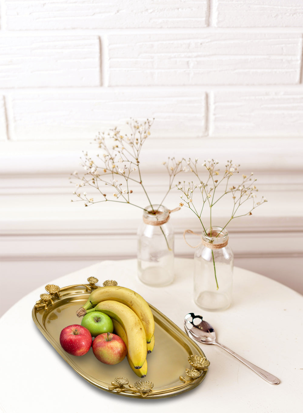 Suvarna Orchid Serving Tray with Two Bowls, in 2 Designs