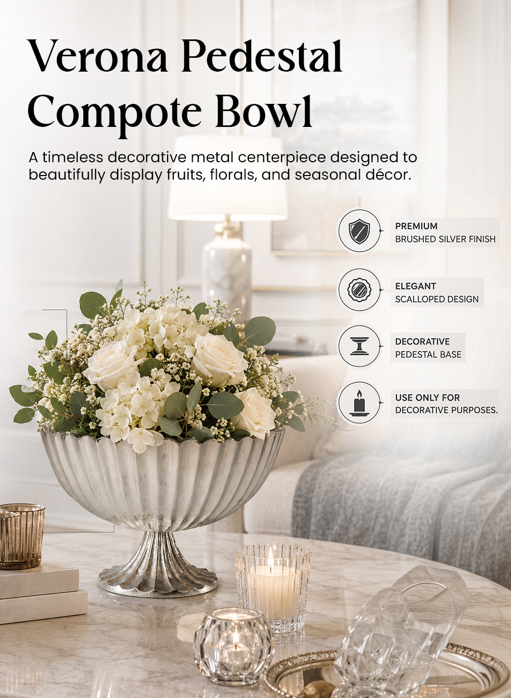 Verona Pedestal Compote Bowl Collection