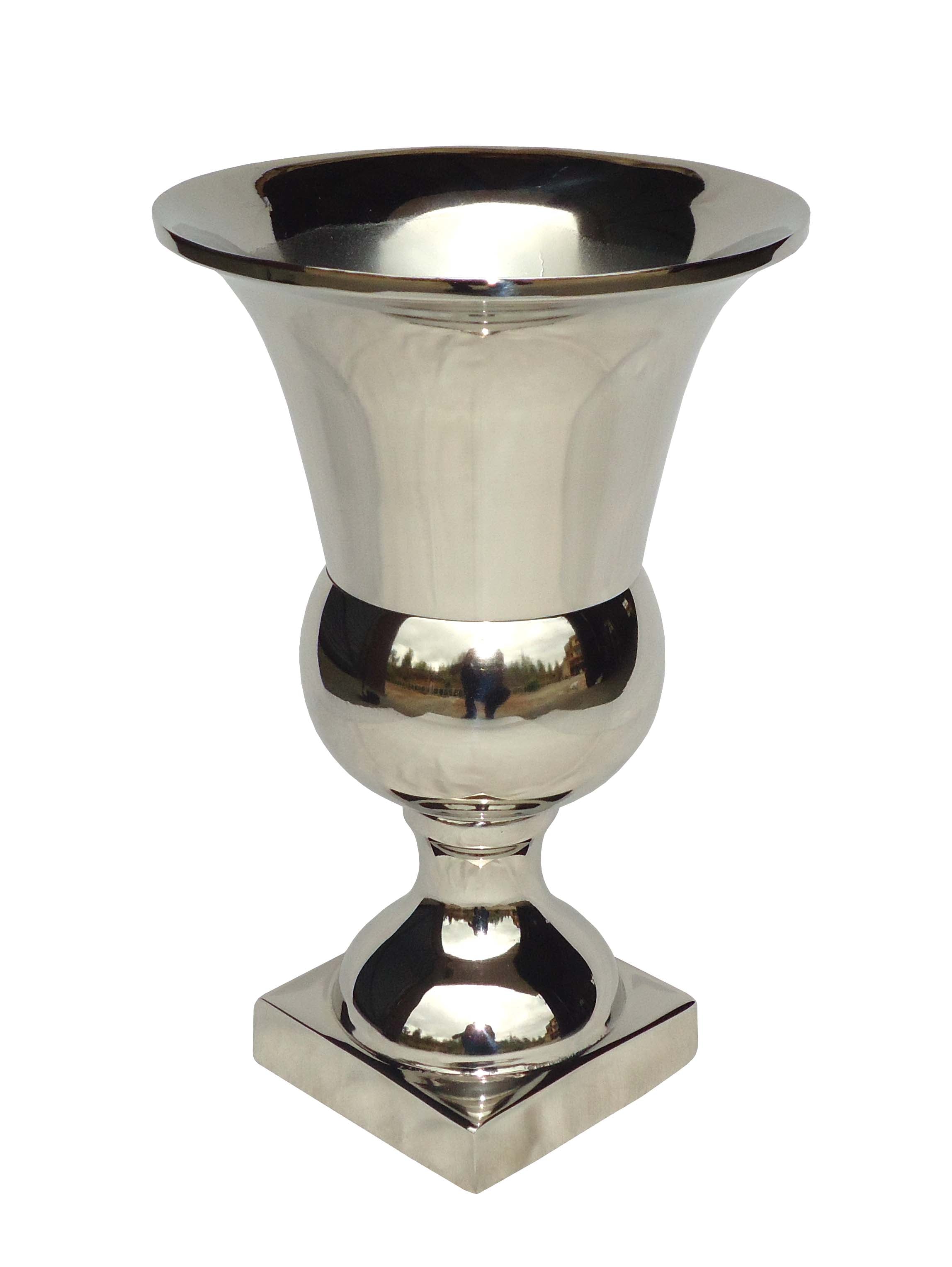 Nickel Pedestal Urn Vase