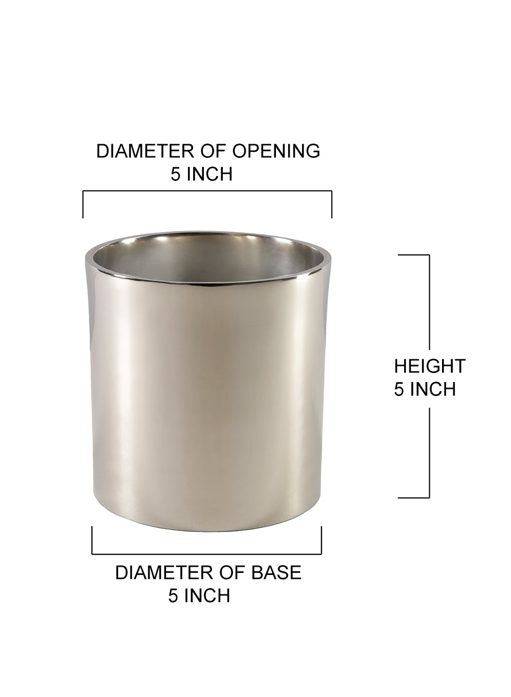 Silver Cylinder Aluminum Vase, in 2 Sizes