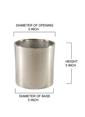 Silver Cylinder Aluminum Vase, in 2 Sizes