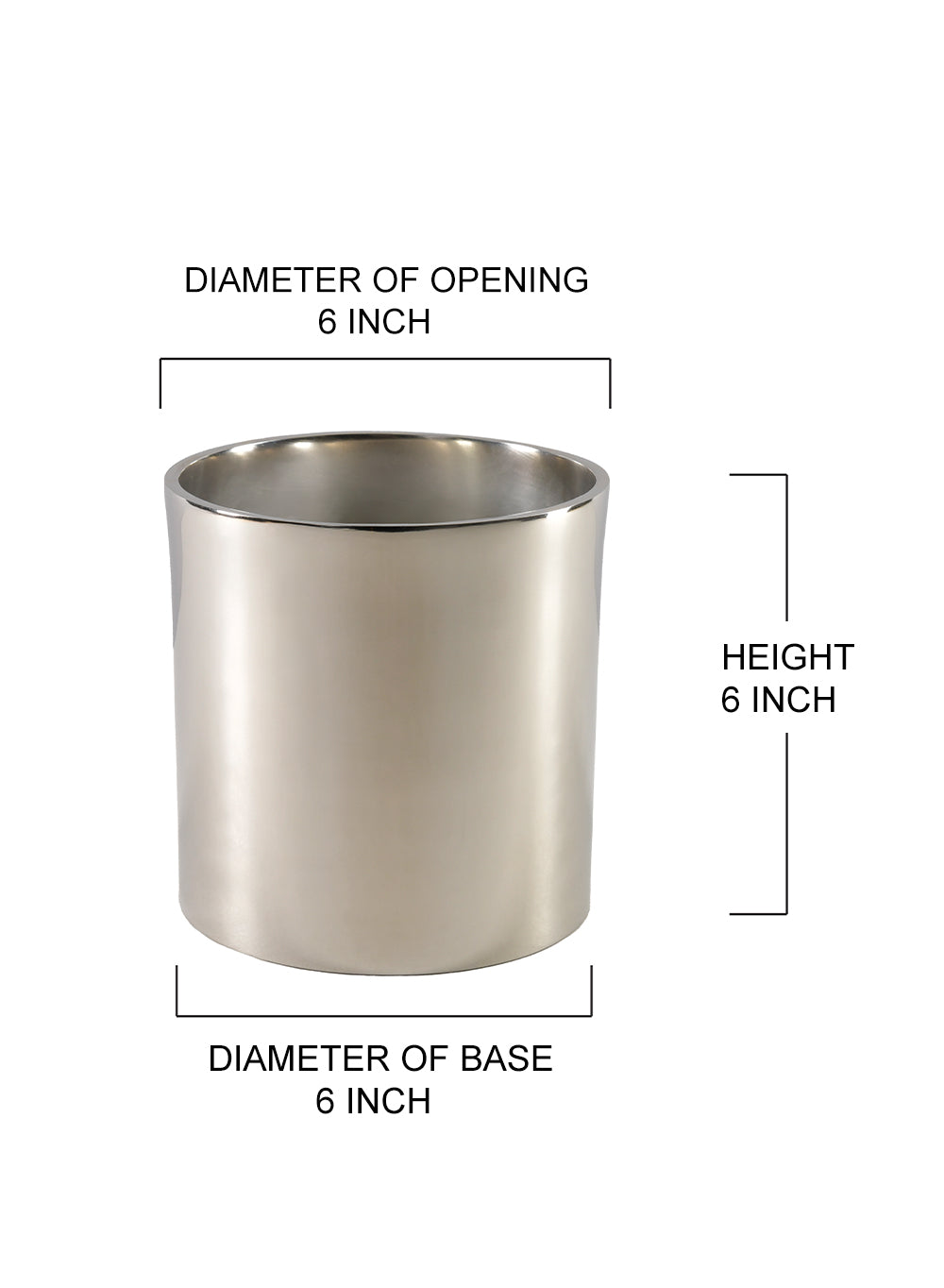 Silver Cylinder Aluminum Vase, in 2 Sizes