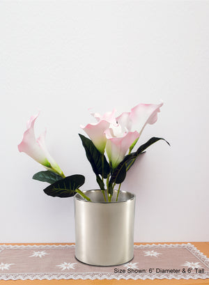 Silver Cylinder Aluminum Vase, in 2 Sizes