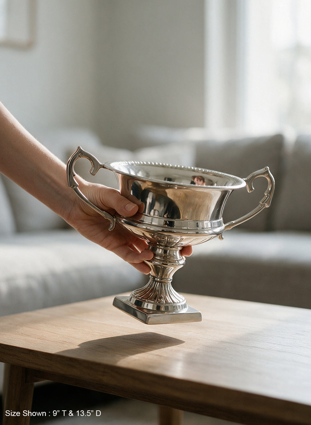 Silver Trophy Urn Vase with Handles Collection