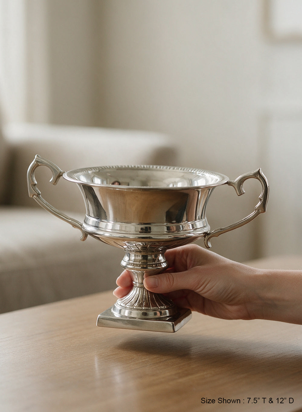 Silver Trophy Urn Vase with Handles Collection