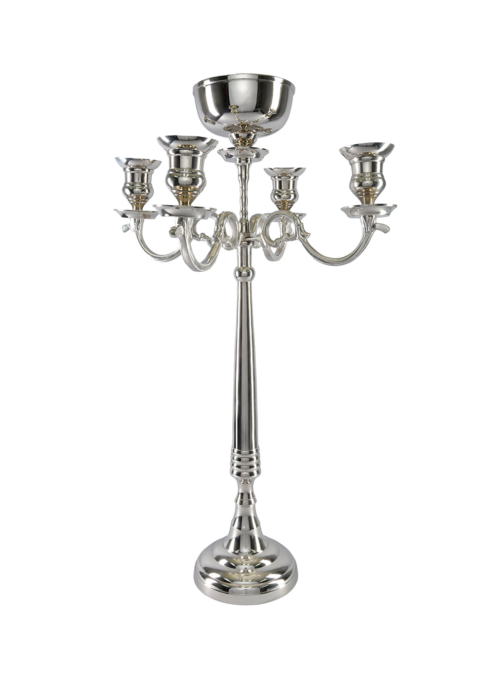 31.5" Silver Candelabra with Bowl