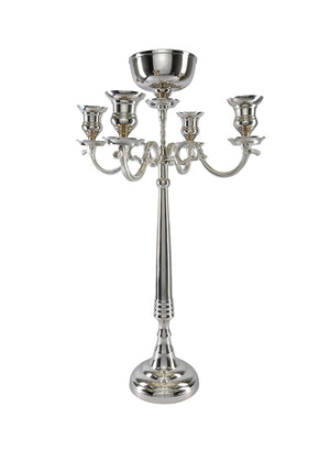 31.5" Silver Candelabra with Bowl