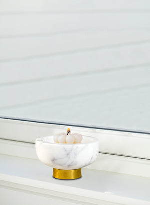 White Marble Collection, Bowl, Vase, Tray and Candle Holder