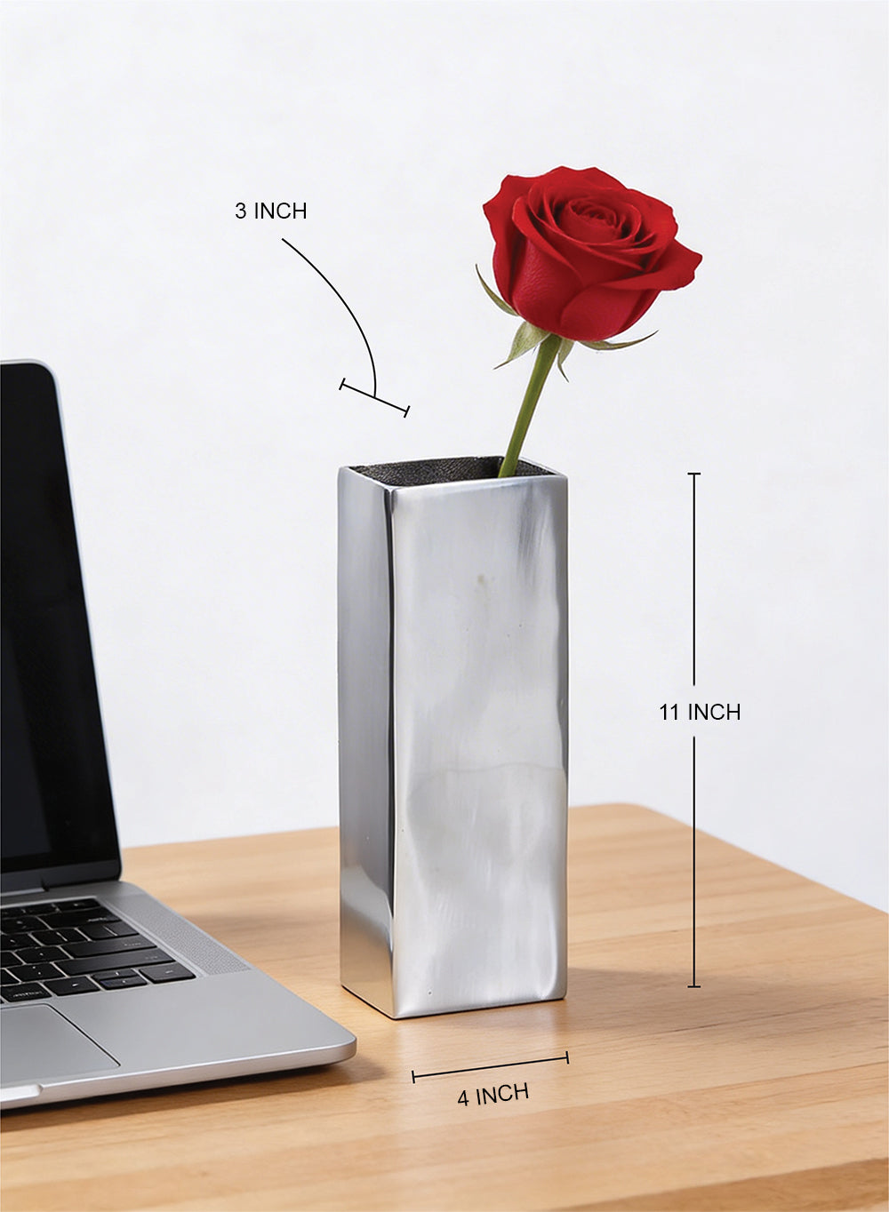 Linear Aluminum Rectangular Vase Collection