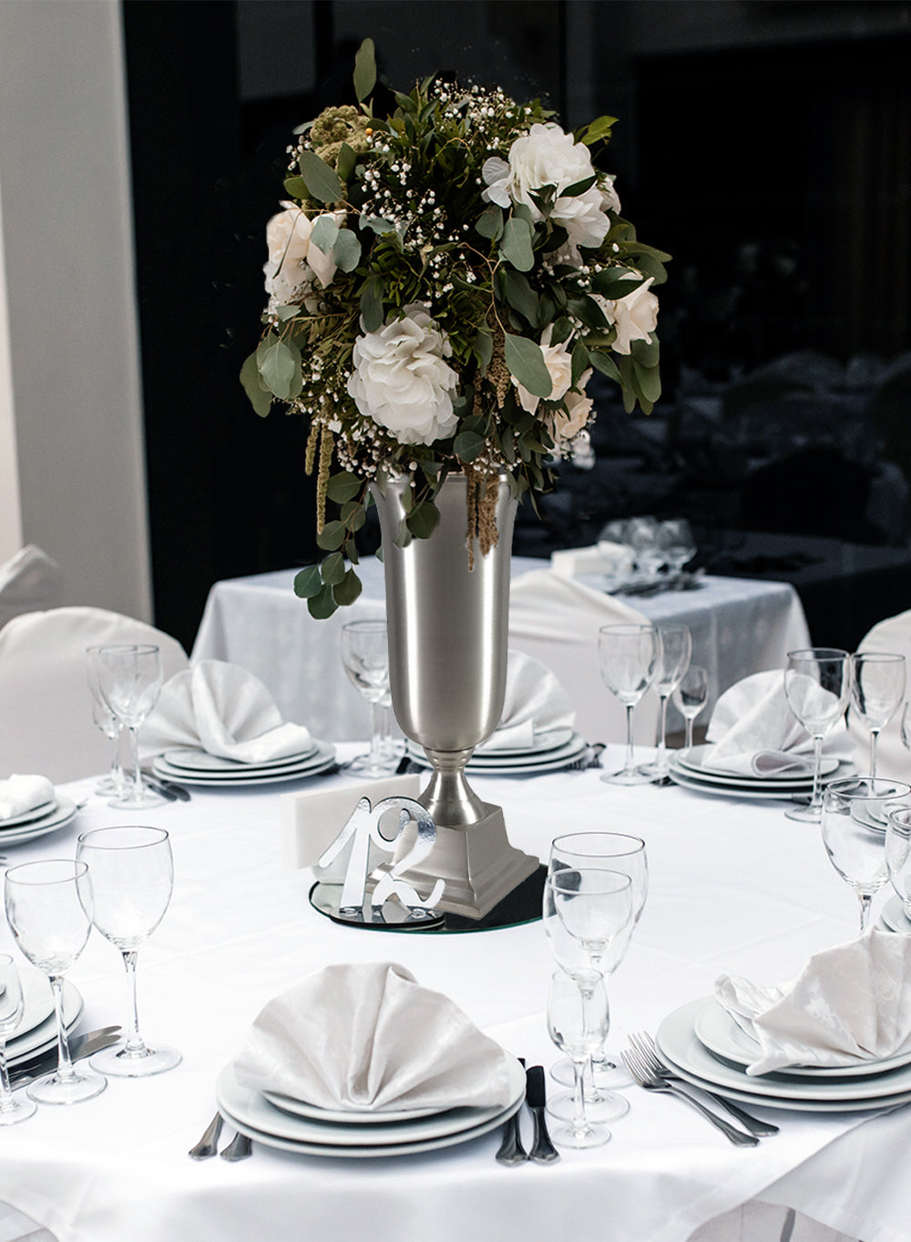 Gold Pedestal Urn Vase and Bowl