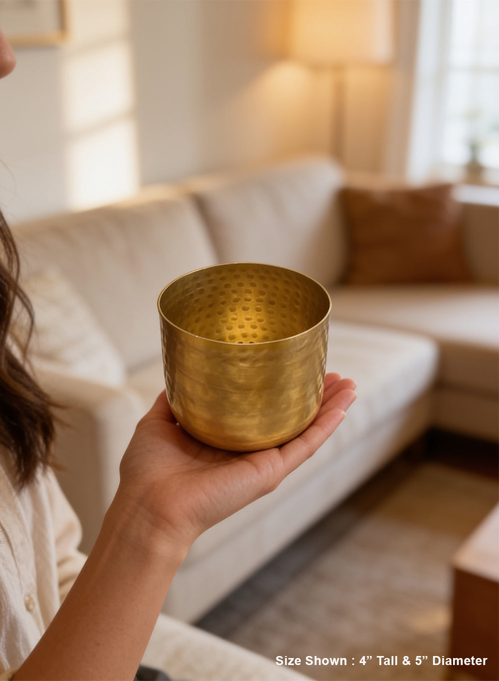 Antique Gold Hammered Pots Collection