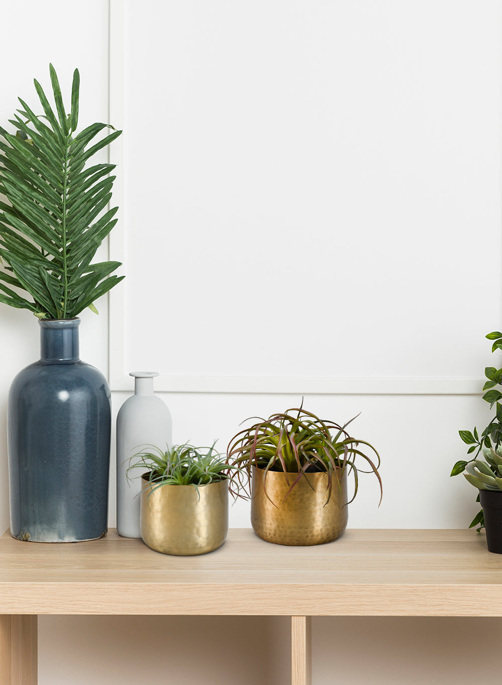 Antique Gold Hammered Pots, Indoor Planter Pot, Decorative Accents for Potted Plants, Available in 2 Size and Sets