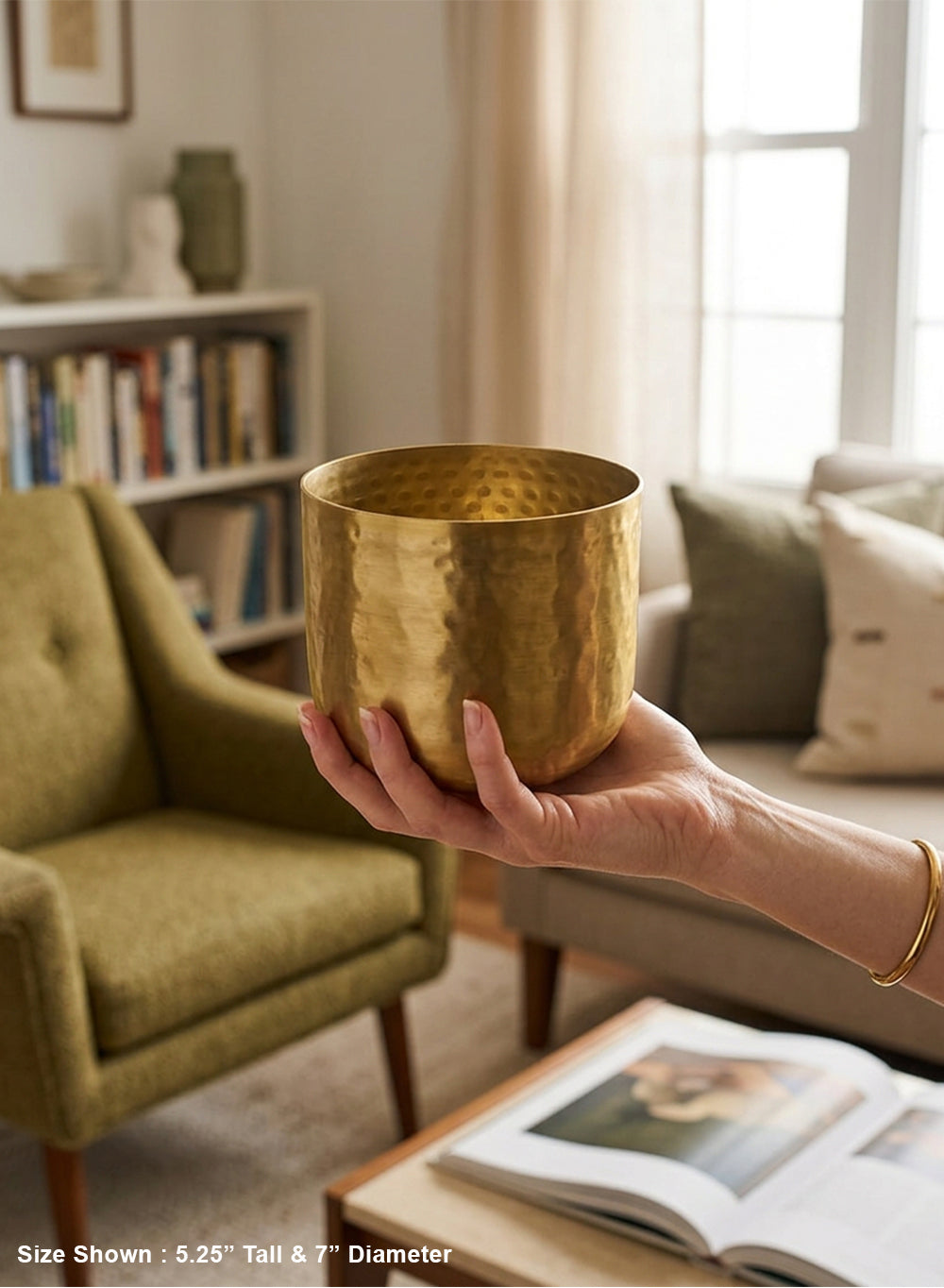 Antique Gold Hammered Pots Collection