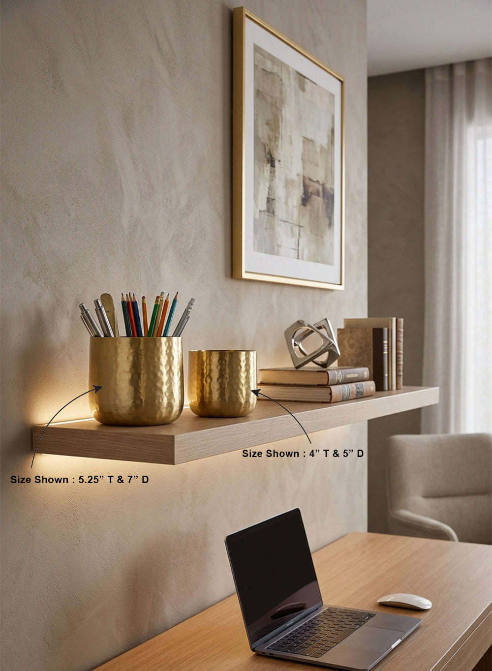 Antique Gold Hammered Pots Collection