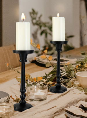 Twilight Black Pillar Candle Holder, in 2 sizes