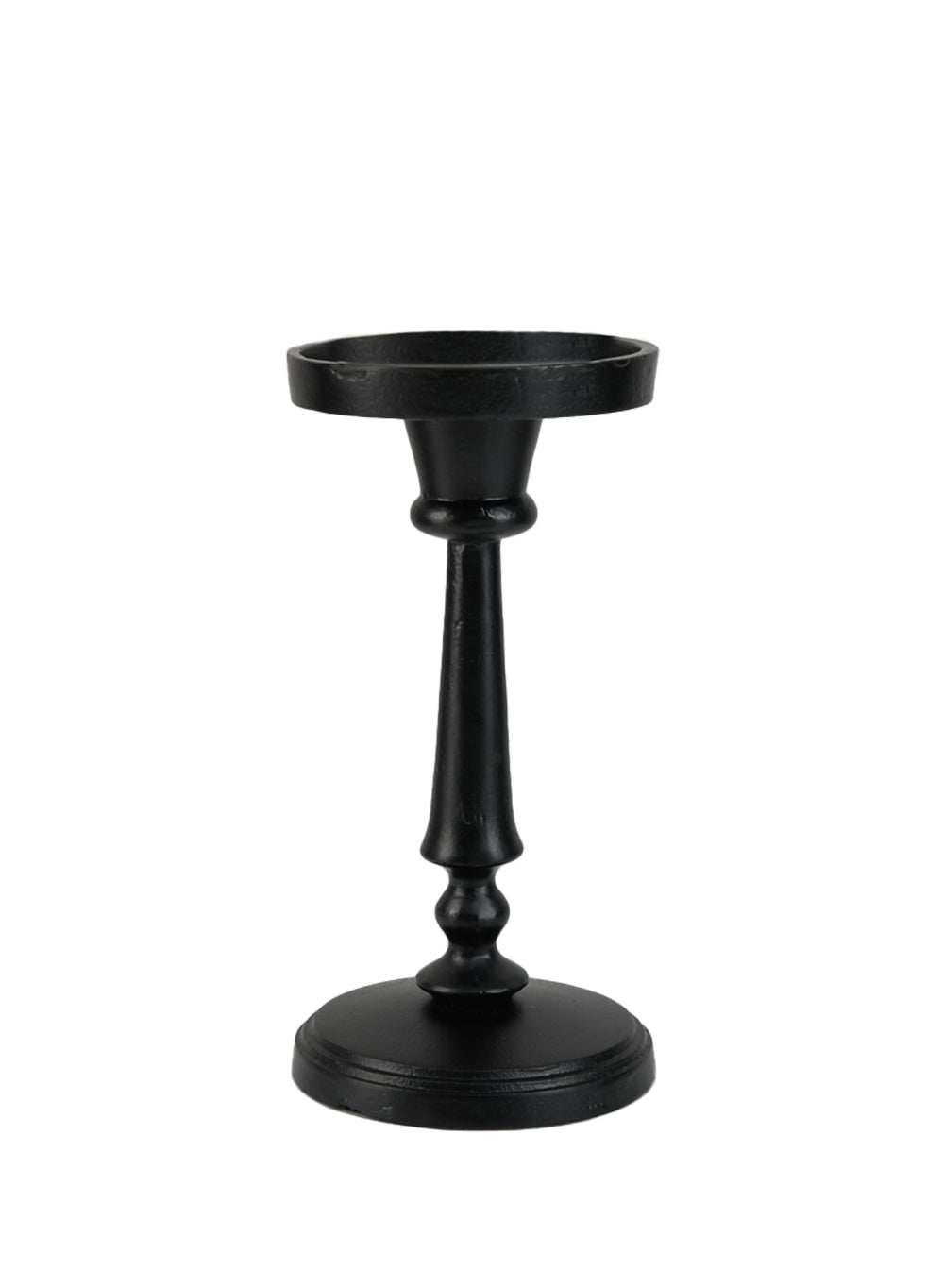 Twilight Black Pillar Candle Holder, in 2 sizes