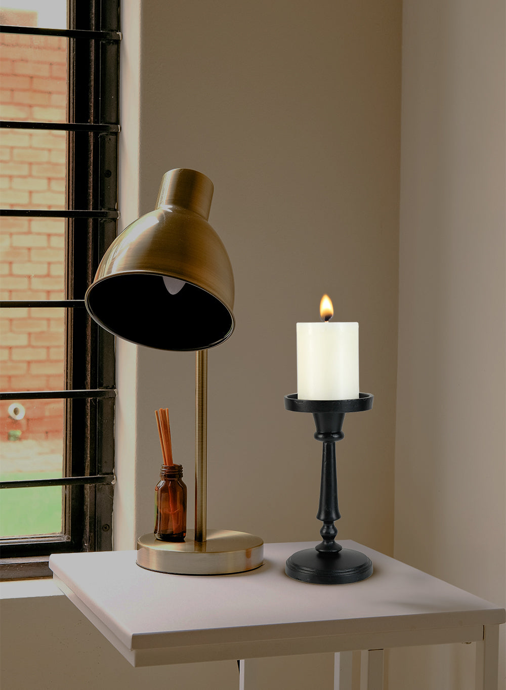 Twilight Black Pillar Candle Holder, in 2 sizes