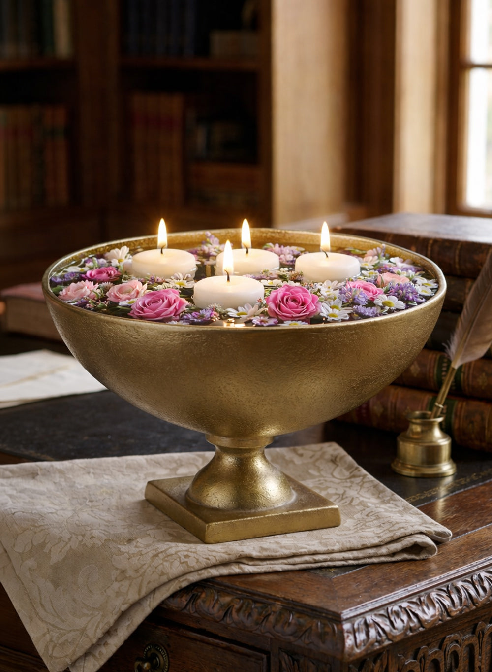 Antique Brass Pedestal Bowl Collection