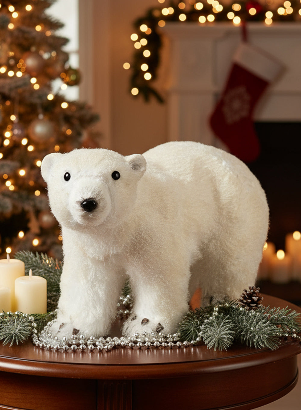 Walking Polar Bear Figurine, 8" Tall, 5" Wide & 13" Long