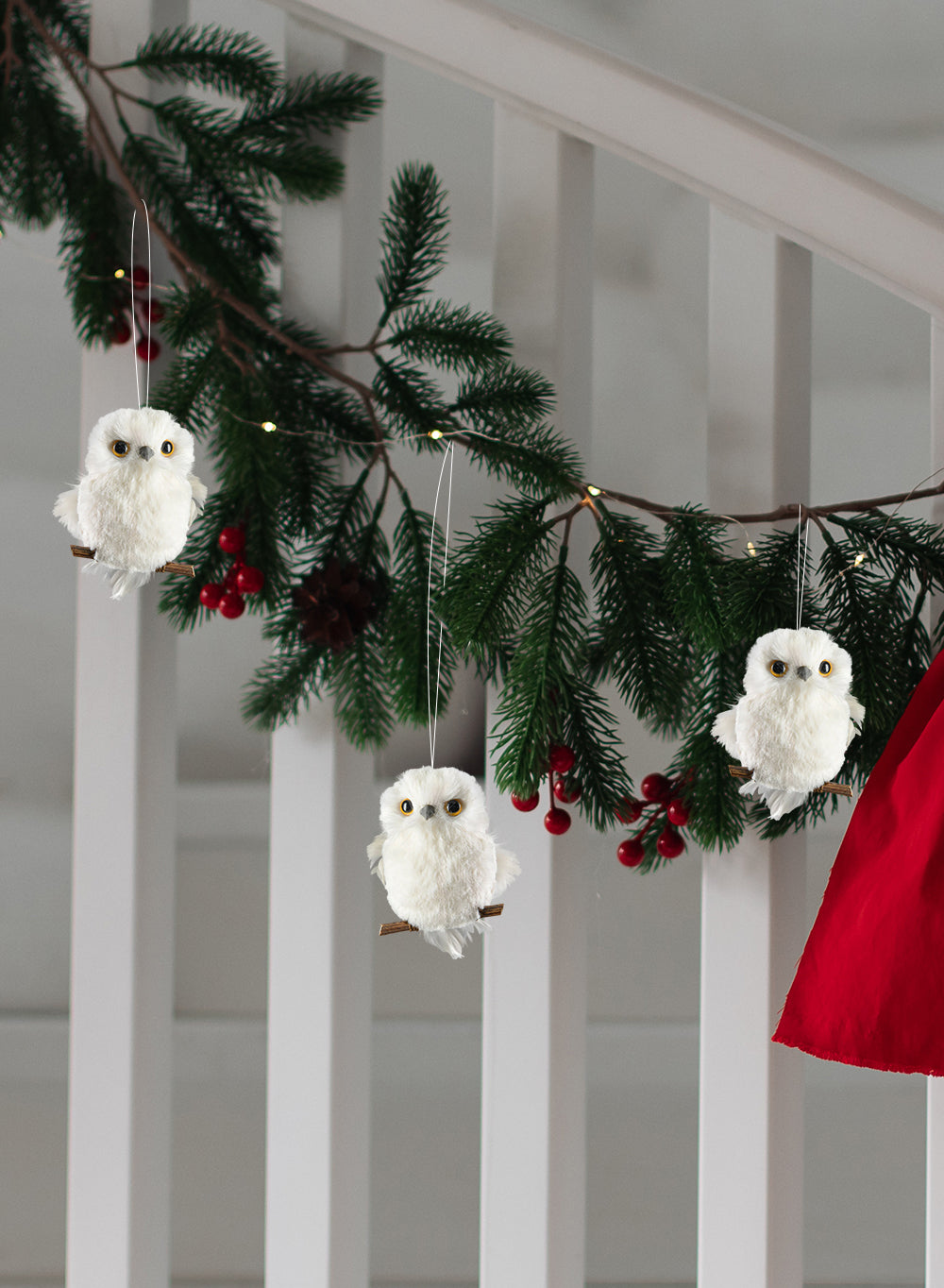 Snowy Owl Ornament, 4" Wide & 3" Tall, Pack of 12