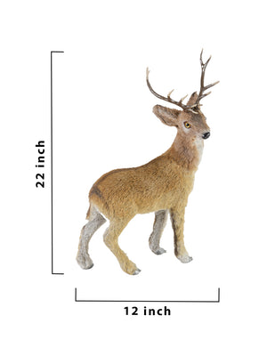 Lifelike Standing Deer Figurine