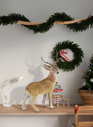 Lifelike Standing Deer Figurine