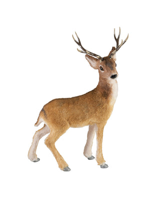 Lifelike Standing Deer Figurine