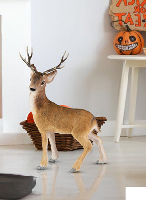 Lifelike Standing Deer Figurine