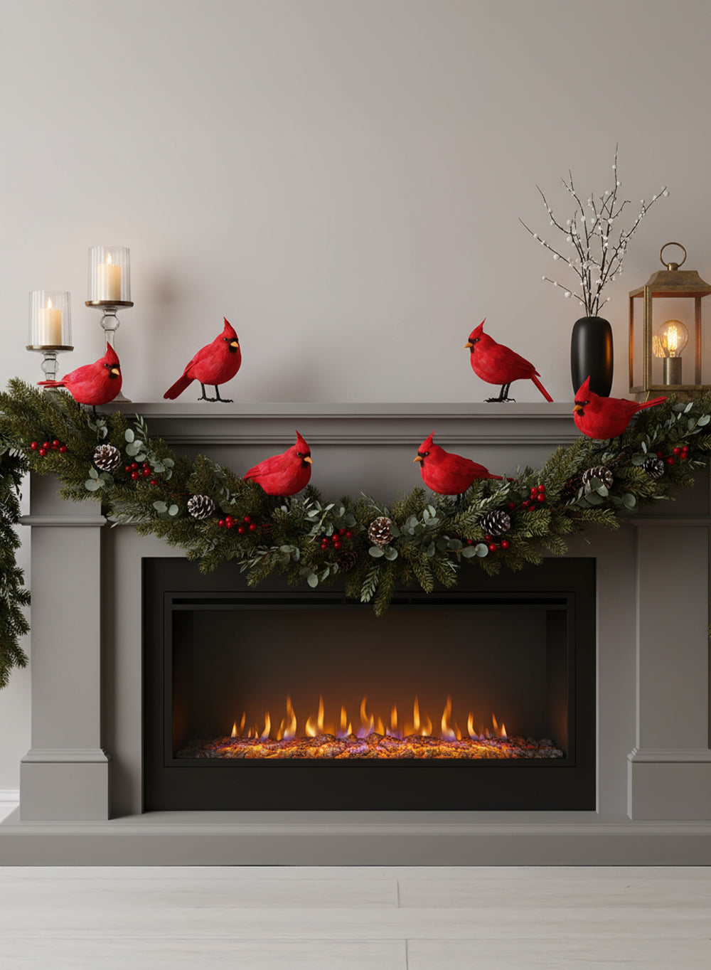 Red Cardinal Christmas Ornament, 8" Tall, 5" Wide & 14" Long