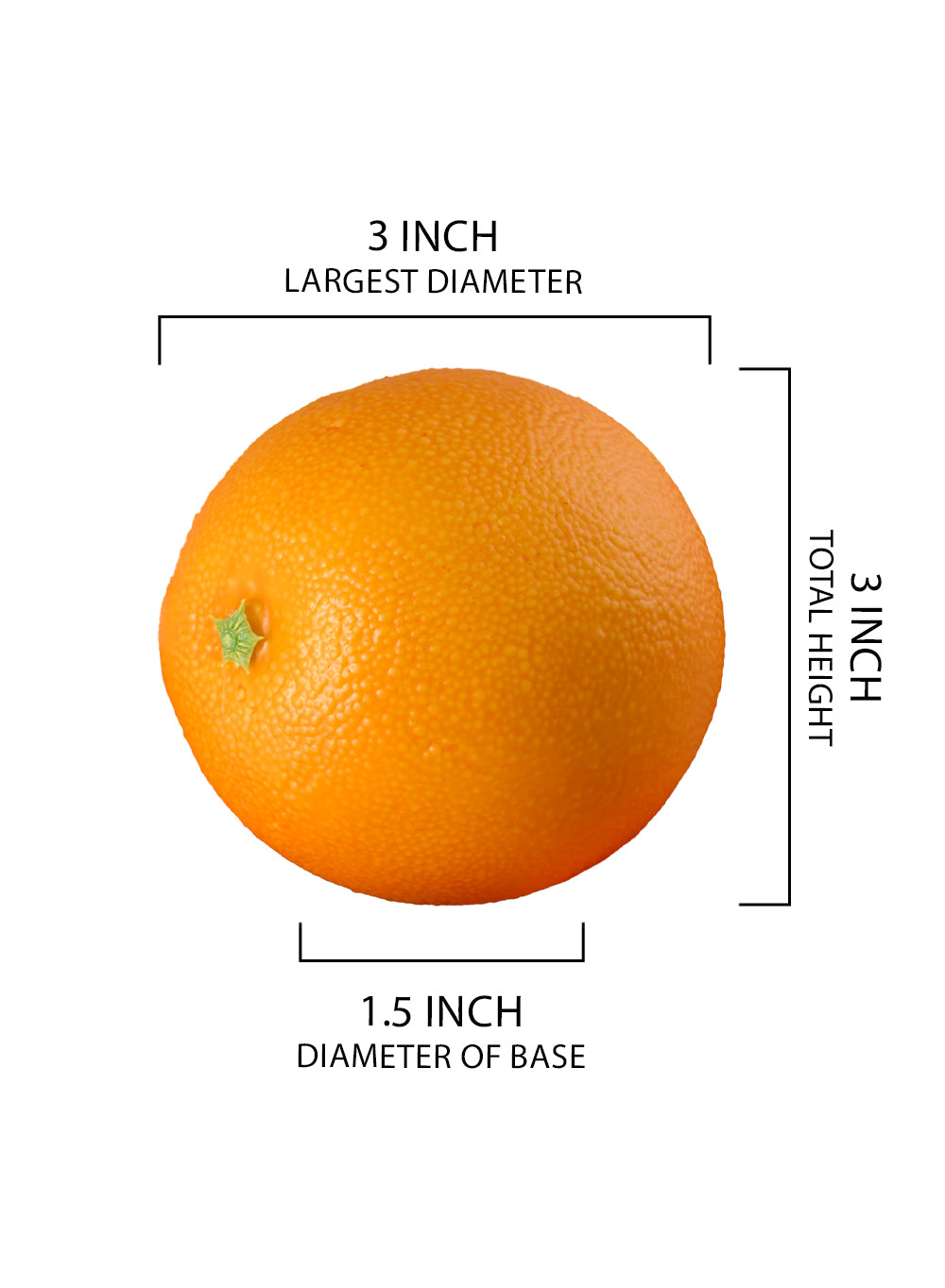Faux Orange, 3" Diameter, Pack of 6