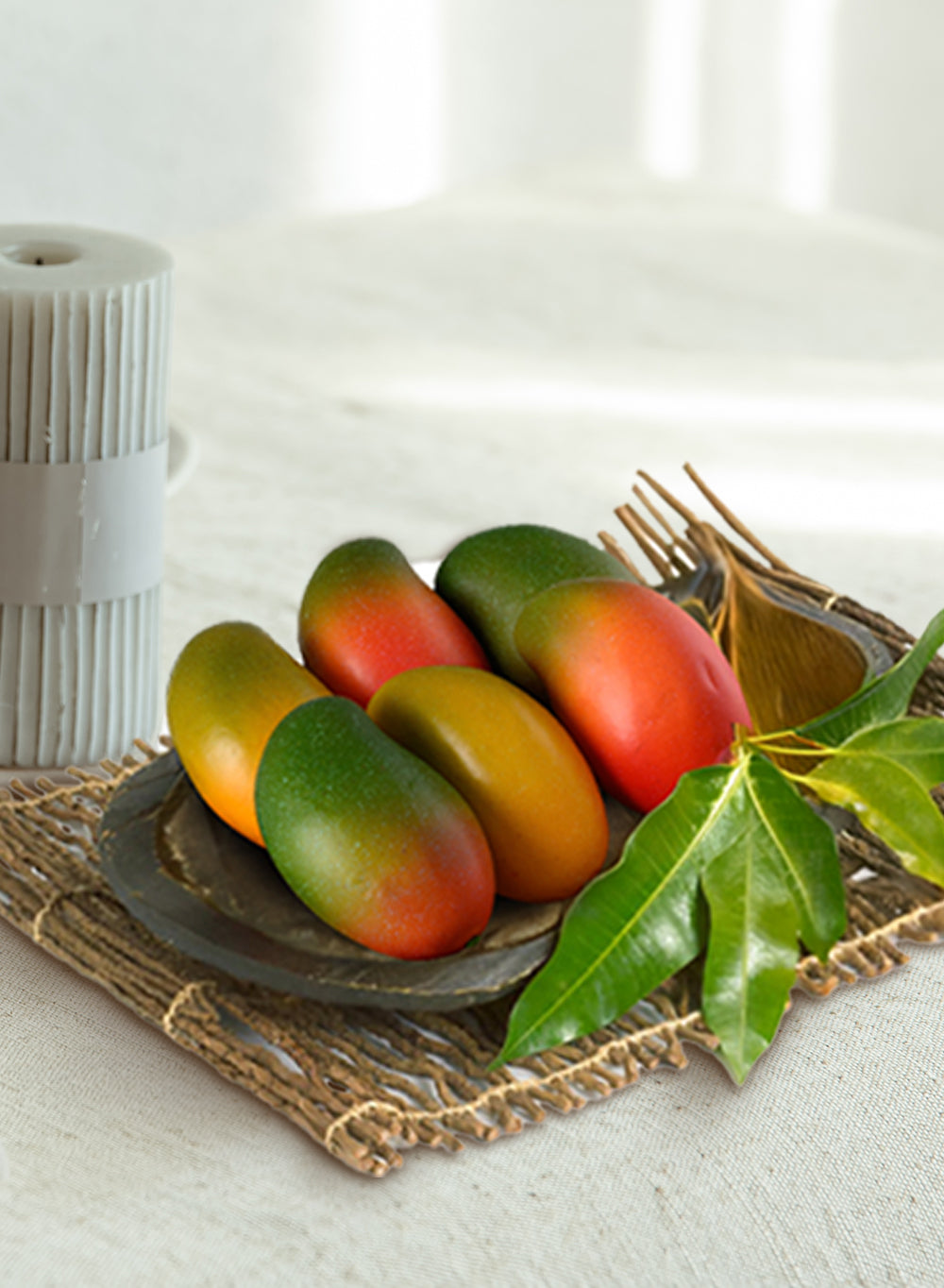 Faux Mango, 4.5" Diameter & 2.2" Tall, Pack of 6