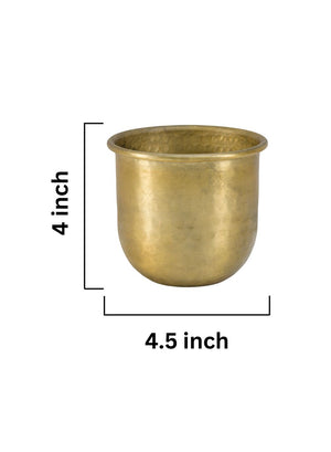 Antiqued Brass Vase-Simple Design with Curved Base Accent Piece,2 Sizes