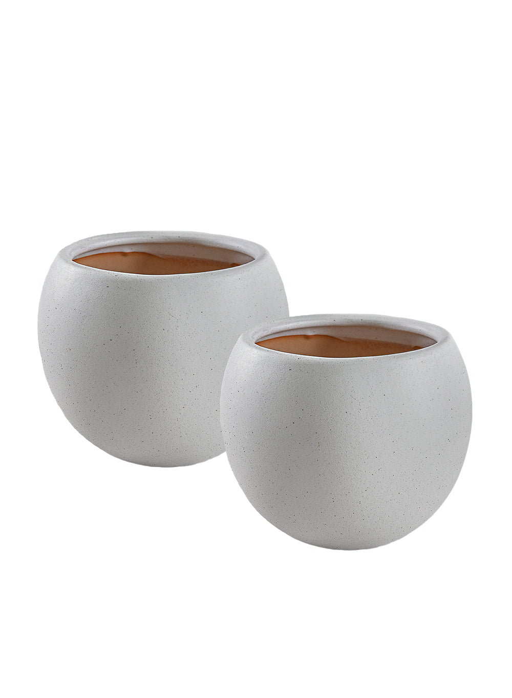 Noa White Ceramic Planter, 6.2" Diameter & 5" Tall