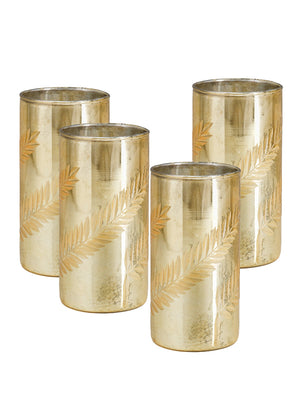 Etched Gold Cylinder Vase, Set of 4 & 12