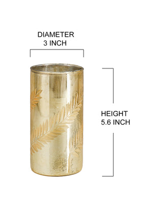 Etched Gold Cylinder Vase, Set of 4 & 12