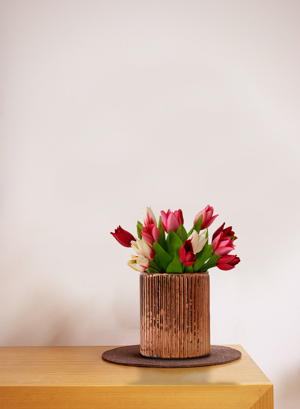 Vintage Ribbed Mercury Glass Vase - in 4 Colors