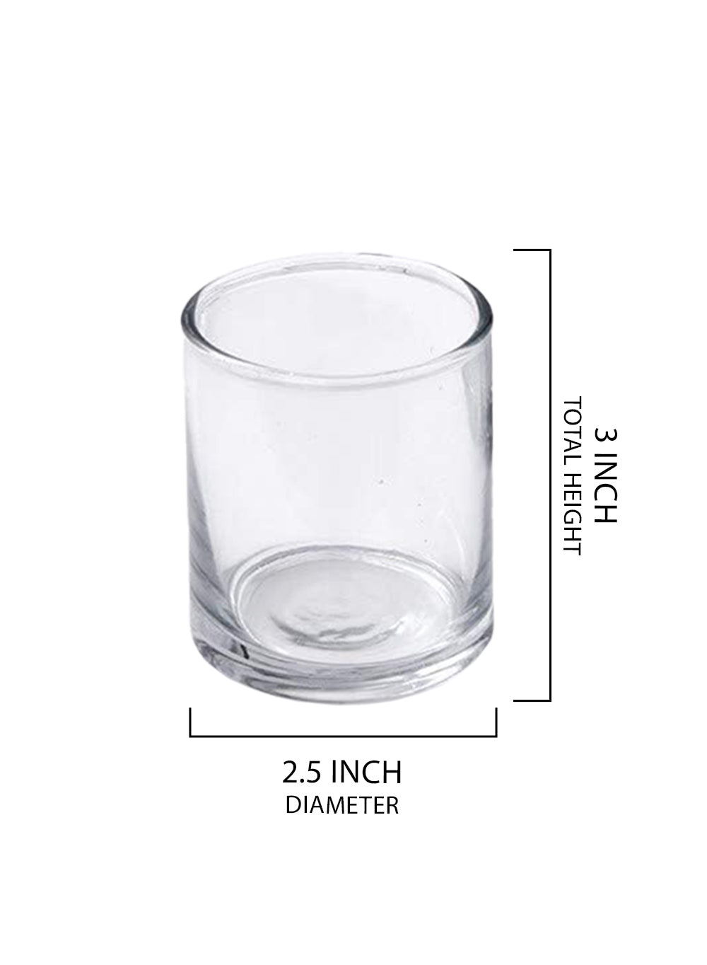 Serene Spaces Living Clear Glass Votive Candle Holders, 3" Tall and 2.5" Diameter