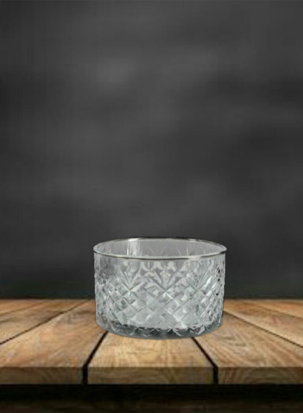 Diamond Cut Decorative Glass Bowl