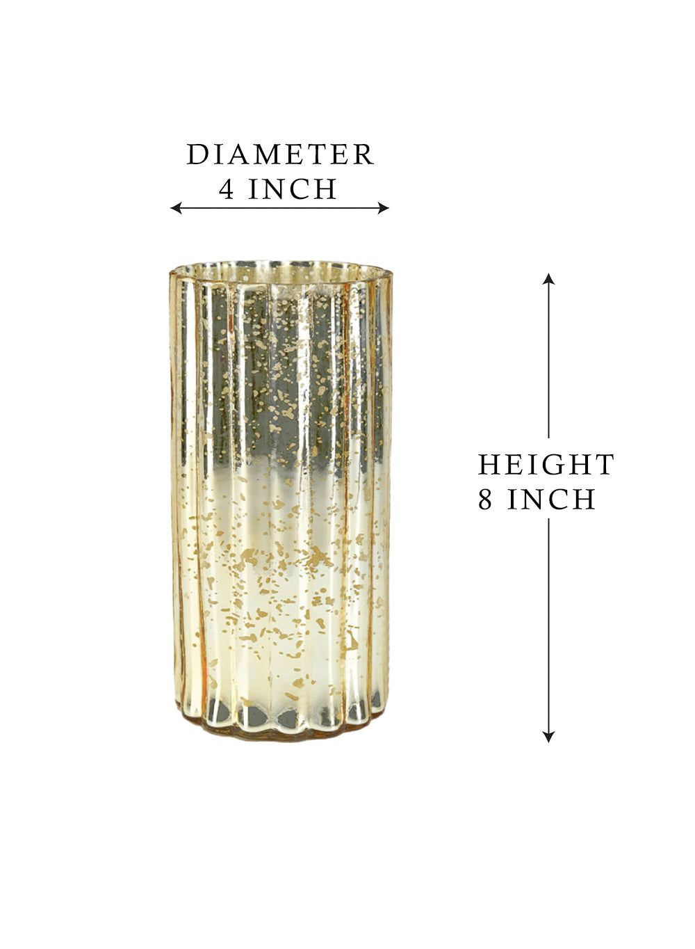 Scalloped Gold Mercury Glass Vase, in 2 Sizes