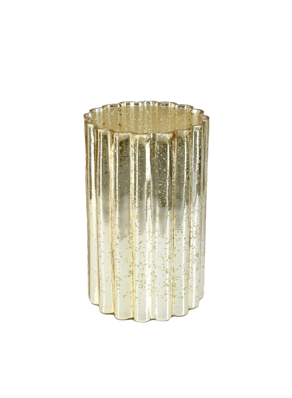 Scalloped Gold Mercury Glass Vase, in 2 Sizes